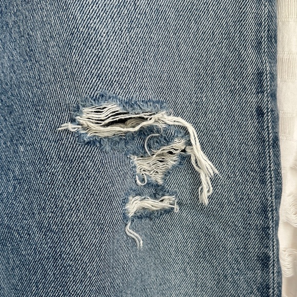 Agolde Denim Straight Leg High Waisted Distressed Jeans 25 Organic Cotton - Picture 9 of 17